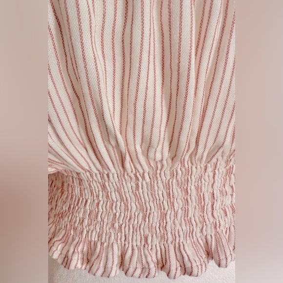 NWT Vintage Havana Striped Off Shoulder Cropped Puff Sleeves Top Size Large - Picture 7 of 10